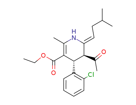 ethyl (Z)-5α-acetyl-4-β-(2-chlorophenyl)-2-methyl-6-(3-methylbutylidene)-1,4,5,6-tetrahydropyridinecarboxylate