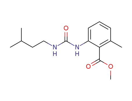 Molecular Structure of 123102-43-2 (methyl 2-<3-(3-methylbutyl)ureido>-6-methylbenzoate)
