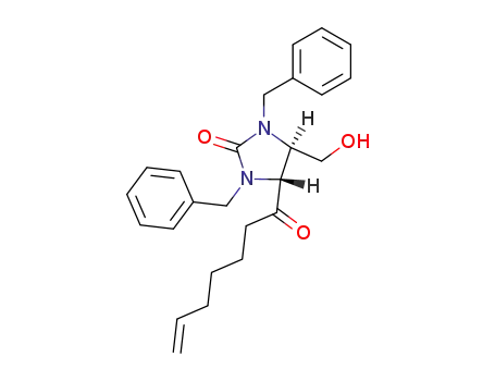 trans 1,3-Dibenzyl-4-(hept-6'-enoyl)-5-hydroxymethylimidazolidine-2-one