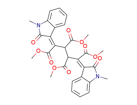 Molecular Structure of 113258-70-1 (1,2,3,4-Butanetetracarboxylic acid,
1,4-bis(1,2-dihydro-1-methyl-2-oxo-3H-indol-3-ylidene)-, tetramethyl
ester)