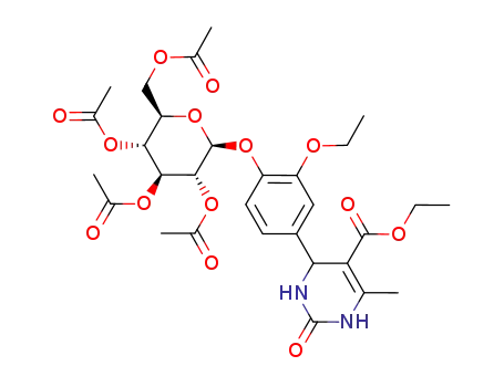 4-[3-Ethoxy-4-((2S,3R,4S,5R,6R)-3,4,5-triacetoxy-6-acetoxymethyl-tetrahydro-pyran-2-yloxy)-phenyl]-6-methyl-2-oxo-1,2,3,4-tetrahydro-pyrimidine-5-carboxylic acid ethyl ester