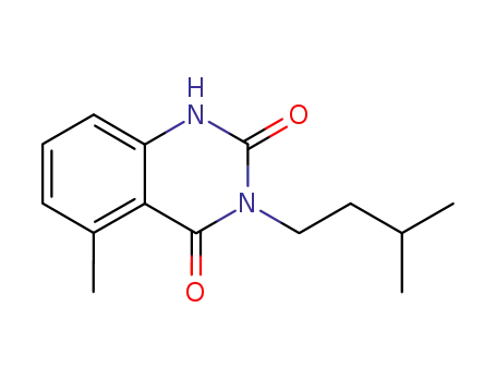 Molecular Structure of 123102-44-3 (3-(3-methylbutyl)-5-methyl-1H,3H-quinazolin-2,4-dione)