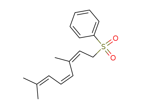Molecular Structure of 79399-56-7 (((2Z,4Z)-3,7-Dimethyl-octa-2,4,6-triene-1-sulfonyl)-benzene)