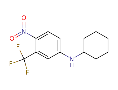 Molecular Structure of 61587-18-6 (Benzenamine, N-cyclohexyl-4-nitro-3-(trifluoromethyl)-)