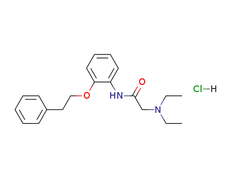 Molecular Structure of 64058-76-0 (N,N-diethyl-2-oxo-2-{[2-(2-phenylethoxy)phenyl]amino}ethanaminium chloride)