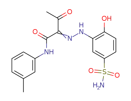 Molecular Structure of 94711-61-2 ((2-Hydroxy-5-sulfamoyl-phenylazo)-3-methyl-acetoacetanilid)