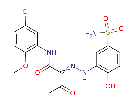 Molecular Structure of 93310-81-7 ((2-Hydroxy-5-sulfamoyl-phenylazo)-5-chlor-2-methoxy-acetoacetanilid)