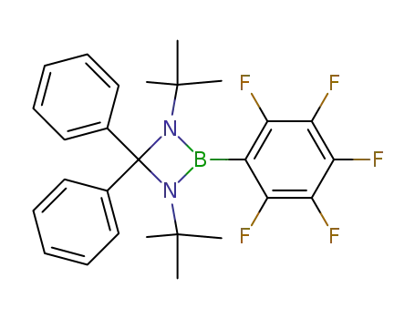 1,3-di-<i>tert</i>-butyl-2-pentafluorophenyl-4,4-diphenyl-[1,3,2]diazaboretidine