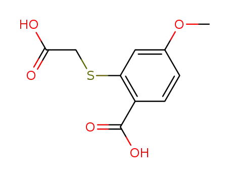 Molecular Structure of 103203-39-0 (2-[(carboxymethyl)thio]-4-methoxybenzoic acid)