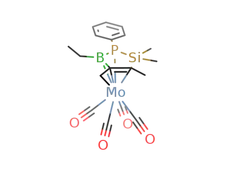 tetracarbonyl(η4-4,5-diethyl-2,5-dihydro-2,2,3-trimethyl-1-phenyl-1,2,5-phosphasilaborole)molybdenum