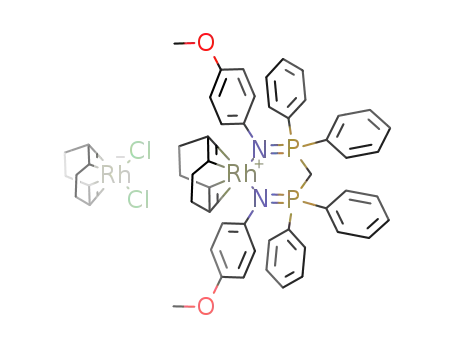 {Rh(1,5-cyclooctadiene)((4-OCH<sub>3</sub>C<sub>6</sub>H<sub>4</sub>N=PPh<sub>2</sub>)2CH<sub>2</sub>)}Rh(1,5-cyclooctadiene)Cl<sub>2</sub>