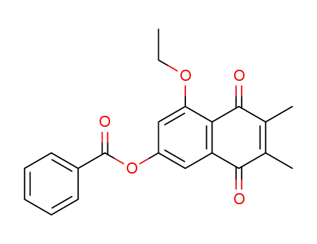 Molecular Structure of 61735-63-5 (1,4-Naphthalenedione, 7-(benzoyloxy)-5-ethoxy-2,3-dimethyl-)