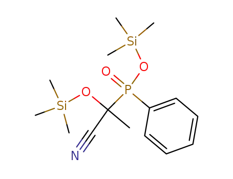 Phosphinic acid, [1-cyano-1-[(trimethylsilyl)oxy]ethyl]phenyl-,
trimethylsilyl ester