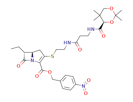 (5R,6R)-6-Ethyl-7-oxo-3-(2-{3-[((R)-2,2,5,5-tetramethyl-[1,3]dioxane-4-carbonyl)-amino]-propionylamino}-ethylsulfanyl)-1-aza-bicyclo[3.2.0]hept-2-ene-2-carboxylic acid 4-nitro-benzyl ester