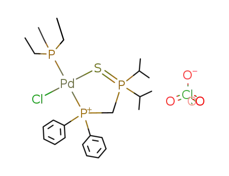 trans-{PdCl(PEt<sub>3</sub>)(Ph<sub>2</sub>PCH<sub>2</sub>P(S)(i-Pr)2)}{ClO<sub>4</sub>}