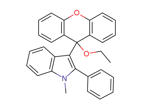 Molecular Structure of 52381-23-4 (3-(9-ethoxy-xanthen-9-yl)-1-methyl-2-phenyl-indole)