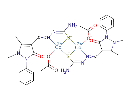[Co(C<sub>13</sub>H<sub>14</sub>N<sub>5</sub>OS)(CH<sub>3</sub>COO)]2