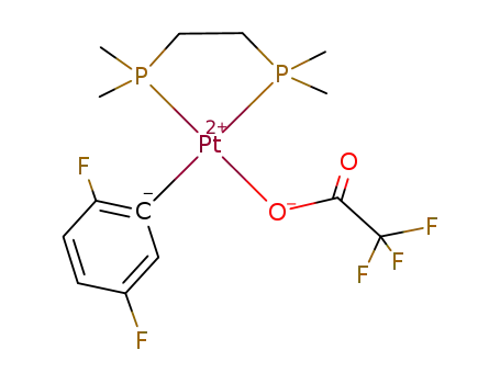 (((CH<sub>3</sub>)2PCH<sub>2</sub>)2)Pt(C<sub>6</sub>H<sub>3</sub>F<sub>2</sub>)(O<sub>2</sub>CCF<sub>3</sub>)