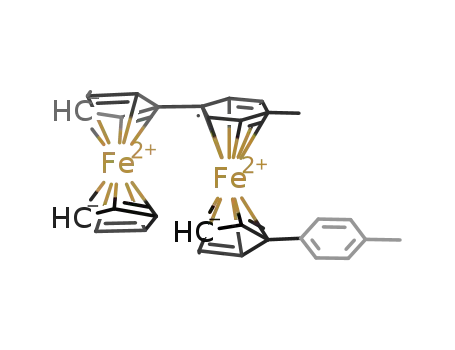 (C<sub>5</sub>H<sub>5</sub>)Fe(C<sub>5</sub>H<sub>4</sub>C<sub>6</sub>H<sub>4</sub>CH<sub>3</sub>)Fe(C<sub>5</sub>H<sub>4</sub>C<sub>6</sub>H<sub>4</sub>CH<sub>3</sub>)<sup>(1+)</sup>
