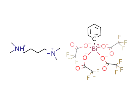 (CH<sub>3</sub>)2NH(CH<sub>2</sub>)4NH(CH<sub>3</sub>)2<sup>(2+)</sup>*Bi(C<sub>6</sub>H<sub>5</sub>)(O<sub>2</sub>CCF<sub>3</sub>)4<sup>(2-)</sup>=[(CH<sub>3</sub>)2NH(CH<sub>2</sub>)4NH(CH<sub>3</sub>)2][Bi(C<sub>6</sub>H<sub>5</sub>)(O<sub>2</sub>CCF<sub>3</sub>)4]