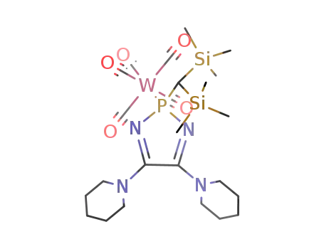 W(CO)5PCH(Si(CH<sub>3</sub>)3)2(NCNC<sub>5</sub>H<sub>10</sub>)2