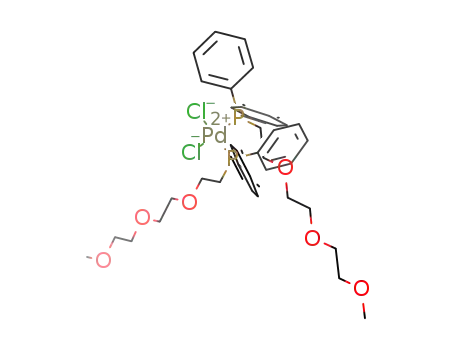 cis-PdCl<sub>2</sub>(CH<sub>3</sub>-(OCH<sub>2</sub>CH<sub>2</sub>)3-PPh<sub>2</sub>)2