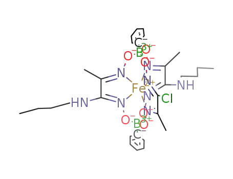(mer,fac)-Fe(methylchloroglyoximato)(methyl(n-butylamino)glyoximato)2(BC<sub>6</sub>H<sub>5</sub>)2