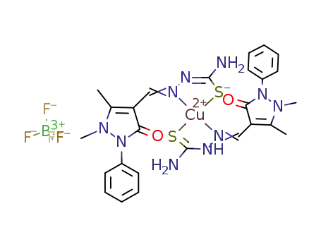 [copper(II)(4-formylantipyrine thiosemicarbazone)(C<sub>13</sub>H<sub>14</sub>N<sub>5</sub>OS)]BF<sub>4</sub>