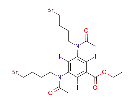 3,5-Bis-[acetyl-(4-bromo-butyl)-amino]-2,4,6-triiodo-benzoic acid ethyl ester