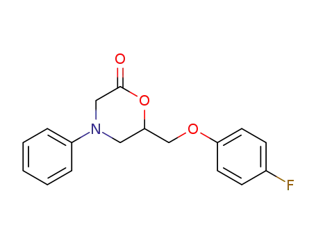 Molecular Structure of 62022-47-3 (2-Morpholinone, 6-[(4-fluorophenoxy)methyl]-4-phenyl-)
