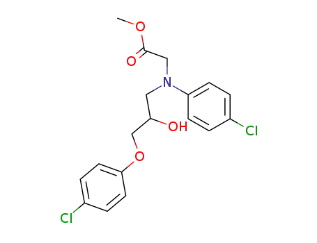 Molecular Structure of 62631-66-7 (Glycine, N-[3-(4-chlorophenoxy)-2-hydroxypropyl]-N-(4-chlorophenyl)-,
methyl ester)