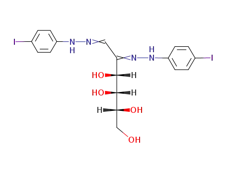 Molecular Structure of 113092-79-8 (D-<i>lyxo</i>-[2]hexosulose-bis-(4-iodo-phenylhydrazone))
