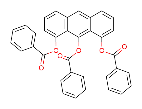 Molecular Structure of 72045-47-7 (1,8,9-tris-benzoyloxy-anthracene)