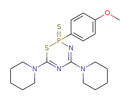 Molecular Structure of 22074-95-9 (2-(4-methoxy-phenyl)-4,6-di-piperidin-1-yl-2<i>H</i>-[1,3,5,2]thiadiazaphosphinine 2-sulfide)