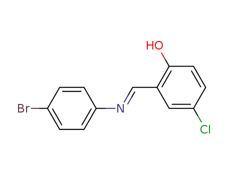 Molecular Structure of 96462-66-7 (Phenol, 2-[[(4-bromophenyl)imino]methyl]-4-chloro-)