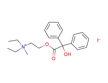 Molecular Structure of 2424-72-8 (Ethanaminium,N,N-diethyl-2-[(2-hydroxy-2,2-diphenylacetyl)oxy]-N-methyl-, iodide (1:1))