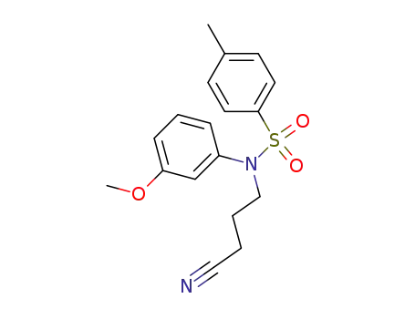 Molecular Structure of 111442-86-5 (4-[<i>N</i>-(toluene-4-sulfonyl)-<i>m</i>-anisidino]-butyronitrile)
