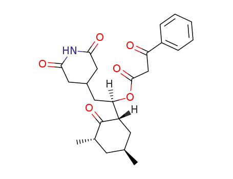 4-[(<i>R</i>)-2-((1<i>S</i>)-3<i>c</i>,5<i>t</i>-dimethyl-2-oxo-cyclohex-<i>r</i>-yl)-2-(3-oxo-3-phenyl-propionyloxy)-ethyl]-piperidine-2,6-dione