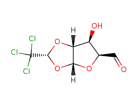 Molecular Structure of 124595-32-0 ((R)-1,2-O-(2,2,2-trichloroethylidene)-α-D-xylo-1,4-furanodialdose)
