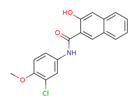 Molecular Structure of 50355-34-5 (3-hydroxy-[2]naphthoic acid-(3-chloro-4-methoxy-anilide))