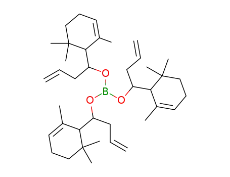 Molecular Structure of 29019-67-8 (<Tri-4-(2,6,6-trimethyl-2-cyclohexen-1-yl)-1-butenyl>borat)