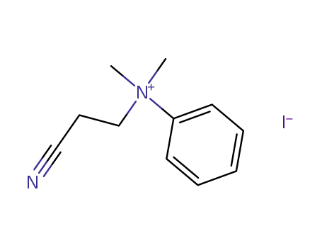 Molecular Structure of 66022-72-8 (Benzenaminium, N-(2-cyanoethyl)-N,N-dimethyl-, iodide)