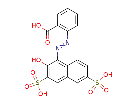 Molecular Structure of 10261-17-3 (Benzoic acid, 2-[(2-hydroxy-3,6-disulfo-1-naphthalenyl)azo]-)