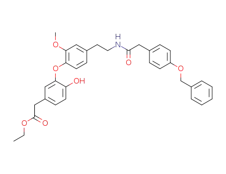 [3-(4-{2-[2-(4-benzyloxy-phenyl)-acetylamino]-ethyl}-2-methoxy-phenoxy)-4-hydroxy-phenyl]-acetic acid ethyl ester