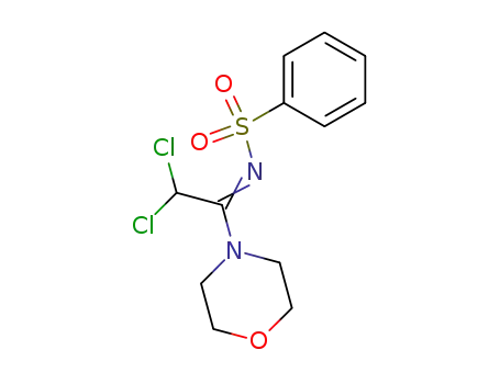Molecular Structure of 64326-74-5 (Morpholine, 4-[2,2-dichloro-1-[(phenylsulfonyl)imino]ethyl]-)