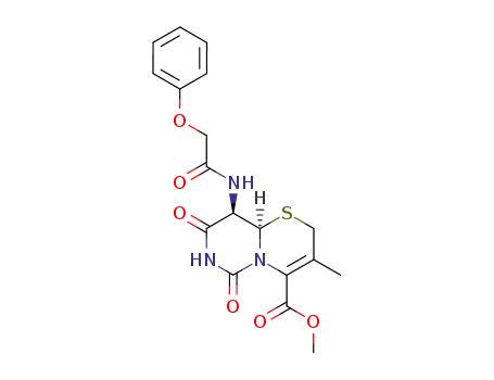 (9a<i>R</i>)-3-methyl-6,8-dioxo-9<i>t</i>-(2-phenoxy-acetylamino)-(9a<i>r</i>)-7,8,9,9a-tetrahydro-2<i>H</i>,6<i>H</i>-pyrimido[6,1-<i>b</i>][1,3]thiazine-4-carboxylic acid methyl ester