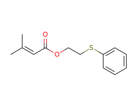 Molecular Structure of 60359-71-9 (2-Butenoic acid, 3-methyl-, 2-(phenylthio)ethyl ester)
