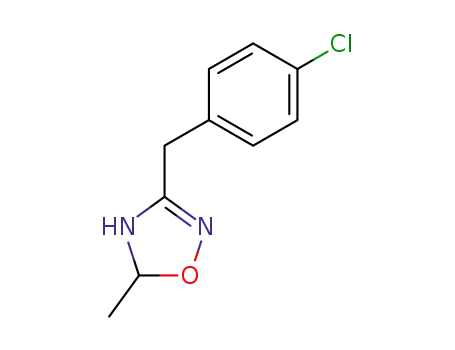 Molecular Structure of 69792-93-4 (3-(4-chloro-benzyl)-5-methyl-2<sup>(4)</sup>,5-dihydro-[1,2,4]oxadiazole)