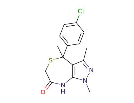 4-(4-chloro-phenyl)-1,3,4-trimethyl-4,8-dihydro-1<i>H</i>-pyrazolo[3,4-<i>e</i>][1,4]thiazepin-7-one