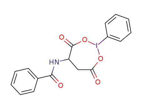 Molecular Structure of 57357-52-5 (4-benzoylamino-1-phenyl-1λ<sup>3</sup>-[1,2,7]iodadioxepane-3,6-dione)